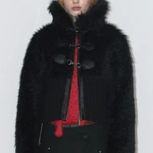 Knit Fur Mix Mustang Black