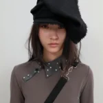 Scarf Veil Wool Cap Black