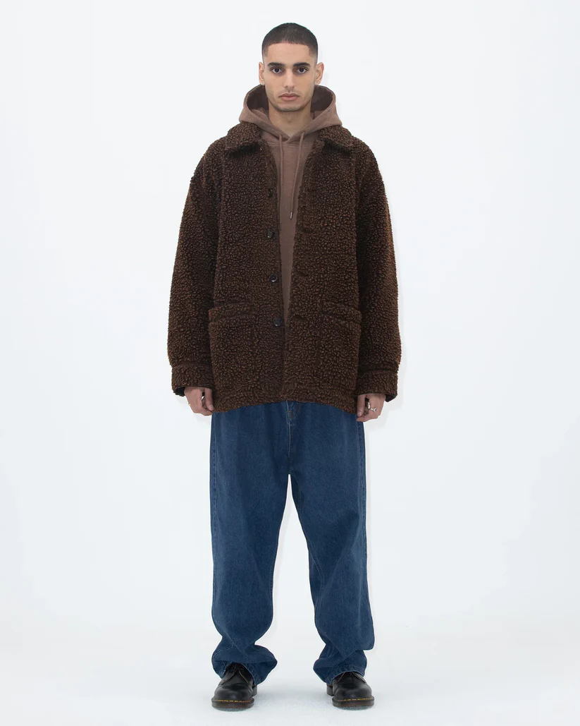 Sherpa Fleece Button Down Jacket - Image 3